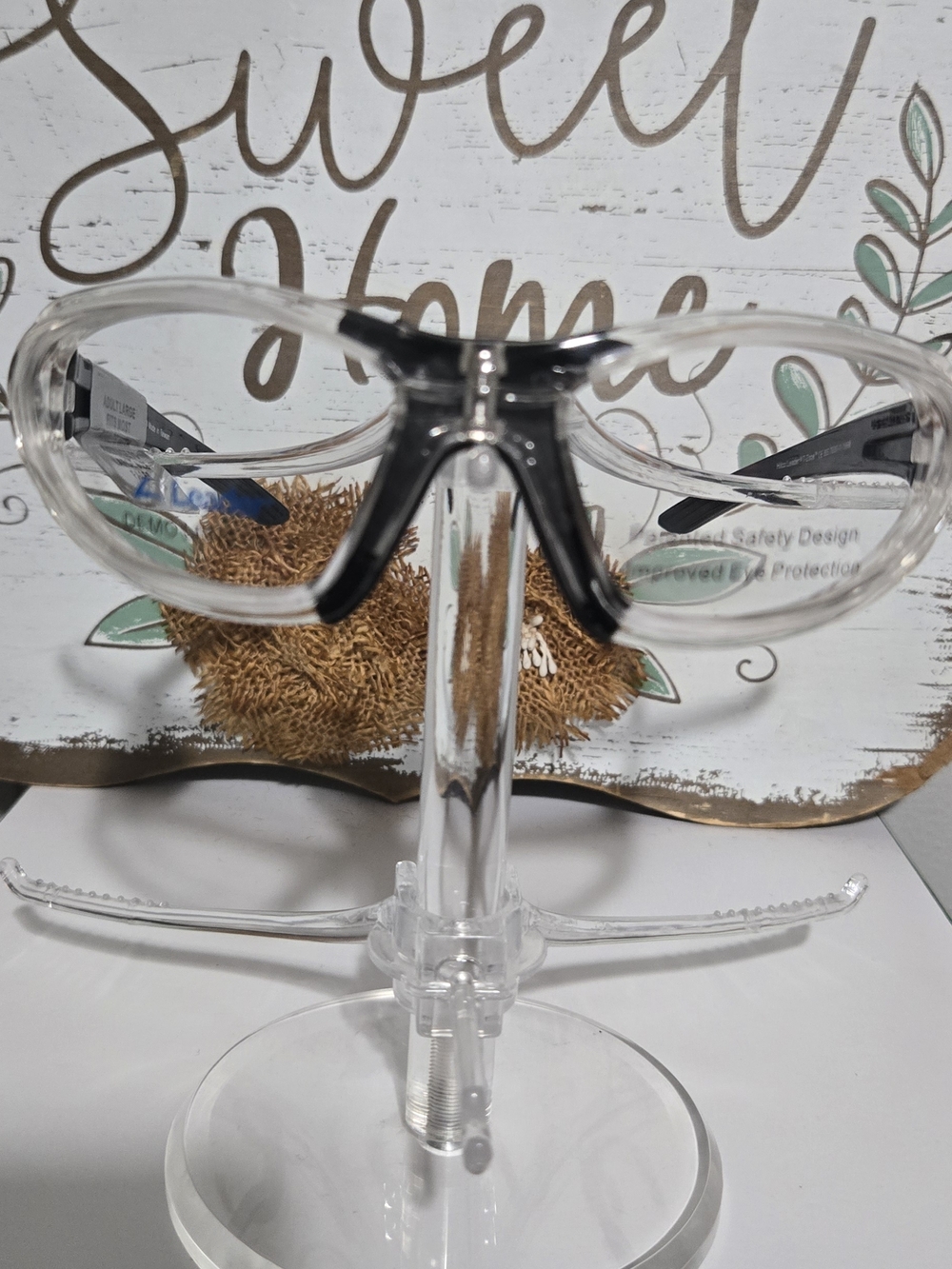 Clear Safety Glasses with Black Bridge
